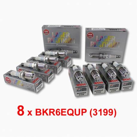 8 x NGK BKR6EQUP (3199) Laser Platinum Bougieset - Audi BMW Porsche VW