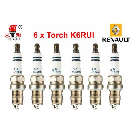 Bougieset 6x Torch K6RIU Iridium U-Groove RENAULT 3.0 V6