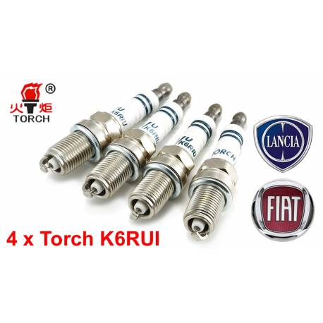 Bougieset 4x Torch K6RIU Iridium U-Groove FIAT LANCIA 4 cil.