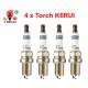 Bougieset 4x Torch K6RIU Iridium U-Groove FIAT LANCIA 4 cil.