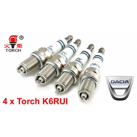 Bougieset 4x Torch K6RIU Iridium U-Groove DACIA 1.6