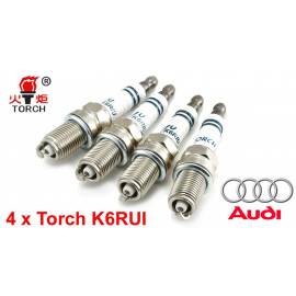 Bougieset 4x Torch K6RIU Iridium U-Groove AUDI 4 cil.