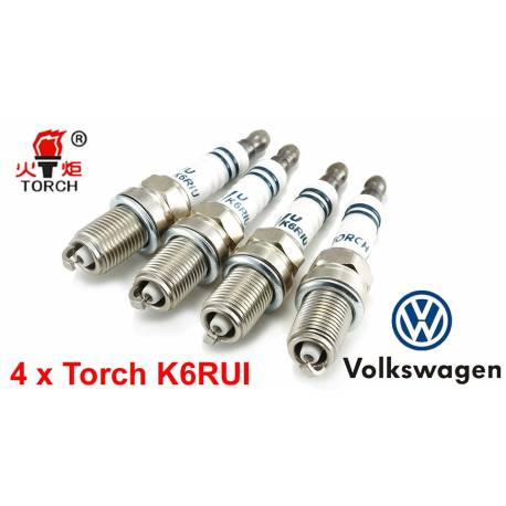 Bougieset 4x Torch K6RIU Iridium U-Groove VW 1.4 1.6 2.0