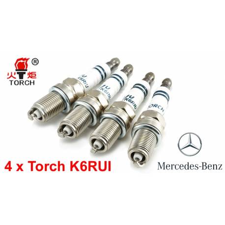 Bougieset 4x Torch K6RIU Iridium U-Groove Mercedes Benz 2.0 2.3