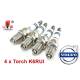 Bougieset 4x Torch K6RIU Iridium U-Groove Volvo S40 V40 1.6 1.8 1.9 2.0 T