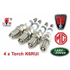 Bougieset 4x Torch K6RIU Iridium U-Groove LAND ROVER MG ROVER