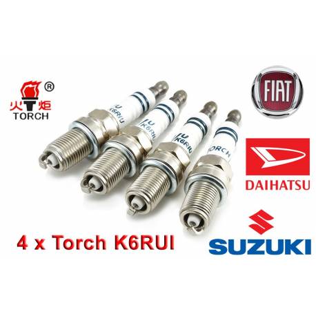 Bougieset 4x Torch K6RIU Iridium U-Groove SUZUKI FIAT DAIHATSU