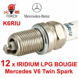 Bougieset 12x Torch K5RTIP Mercedes V6 Twin Spark Iridium Platinum