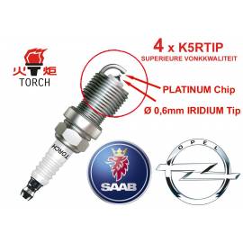 Bougieset 4x Torch K5RTIP Iridium - Platinum OPEL SAAB